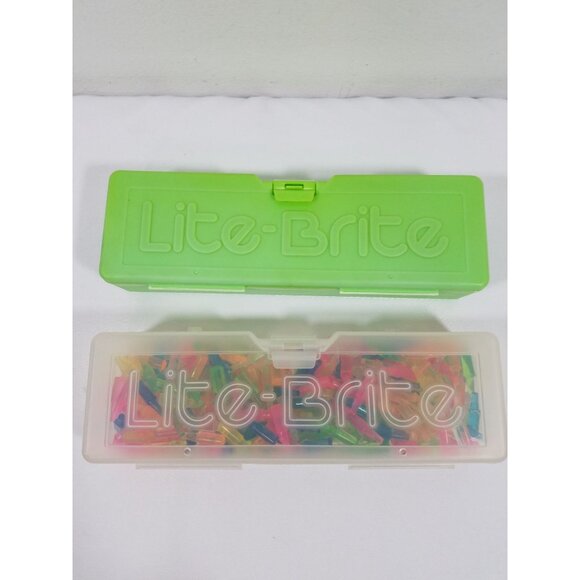 Travel Lite Brite Hasbro 2014 shaped Pegs blue unit w/ Green & clear Case #1786 - Picture 6 of 12